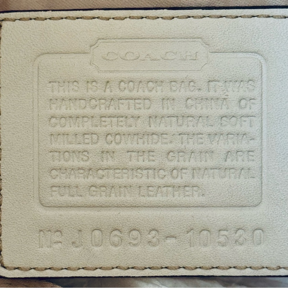 Coach Hampton Ivory Pebbled Leather Satchel - Picture 6 of 9